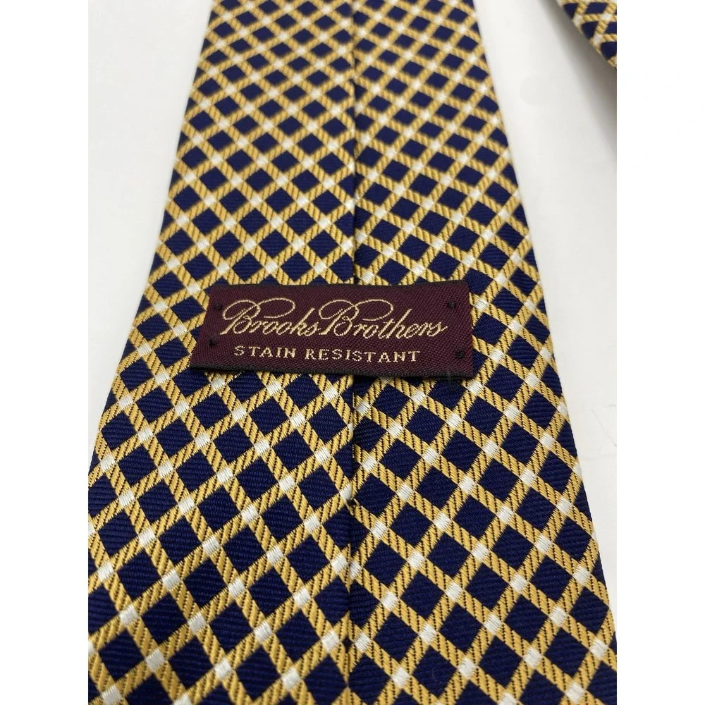 Brooks Brothers Men's Diamond Patterned‎ Neck Tie Yellow *Read*